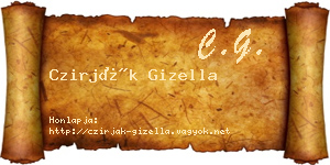 Czirják Gizella névjegykártya